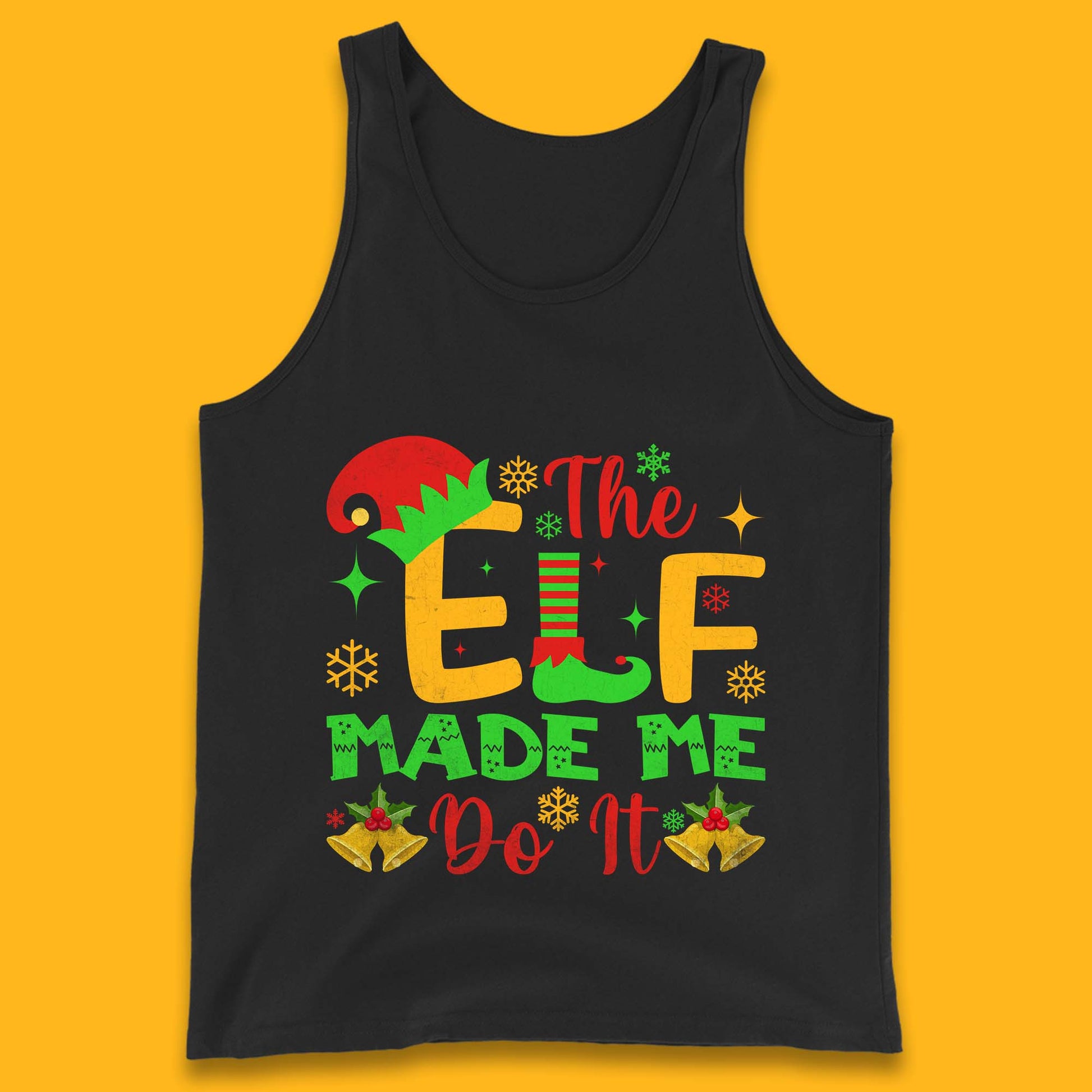 the elf made me do it christmas tank top