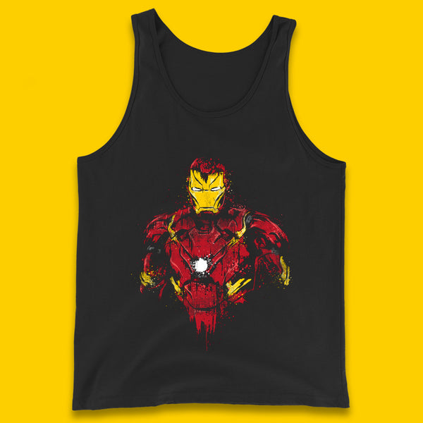 Marvel Avengers Iron Man Distressed Portrait Superhero Comic Book Character Iron-Man Marvel Comics Tank Top