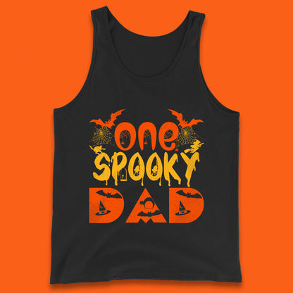 One Spooky Dad Happy Halloween Fall Season Dad Life Spooky Flying Bats Tank Top