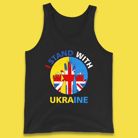 Peace Ukraine I Stand With Ukraine Ukrainian Support United Kingdom British Flag Tank Top
