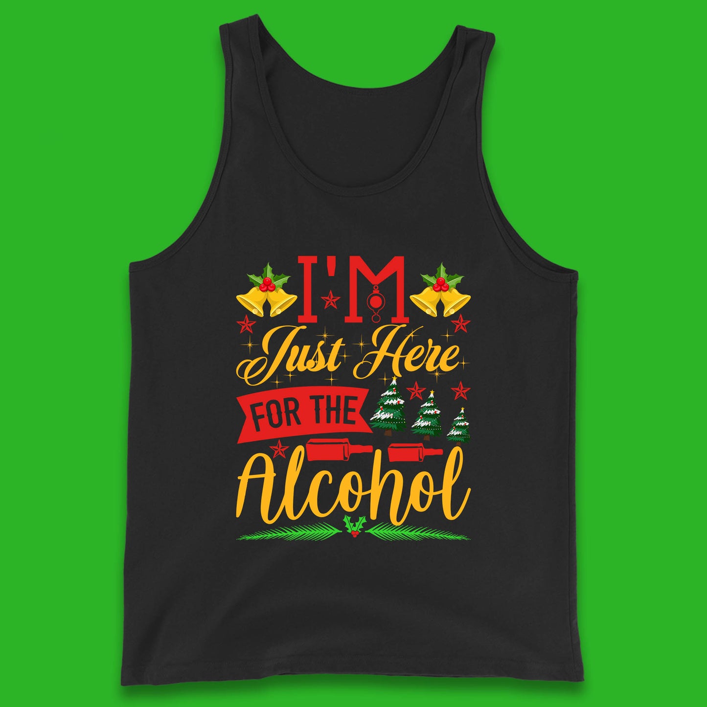 christmas drinking party tank top