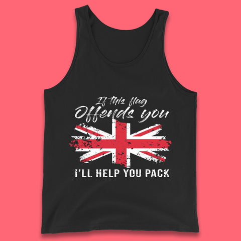 If This Flag Offends You I'll Help You Pack Uk Flag Union Jack United Kingdom British Flag Patriotism Tank Top