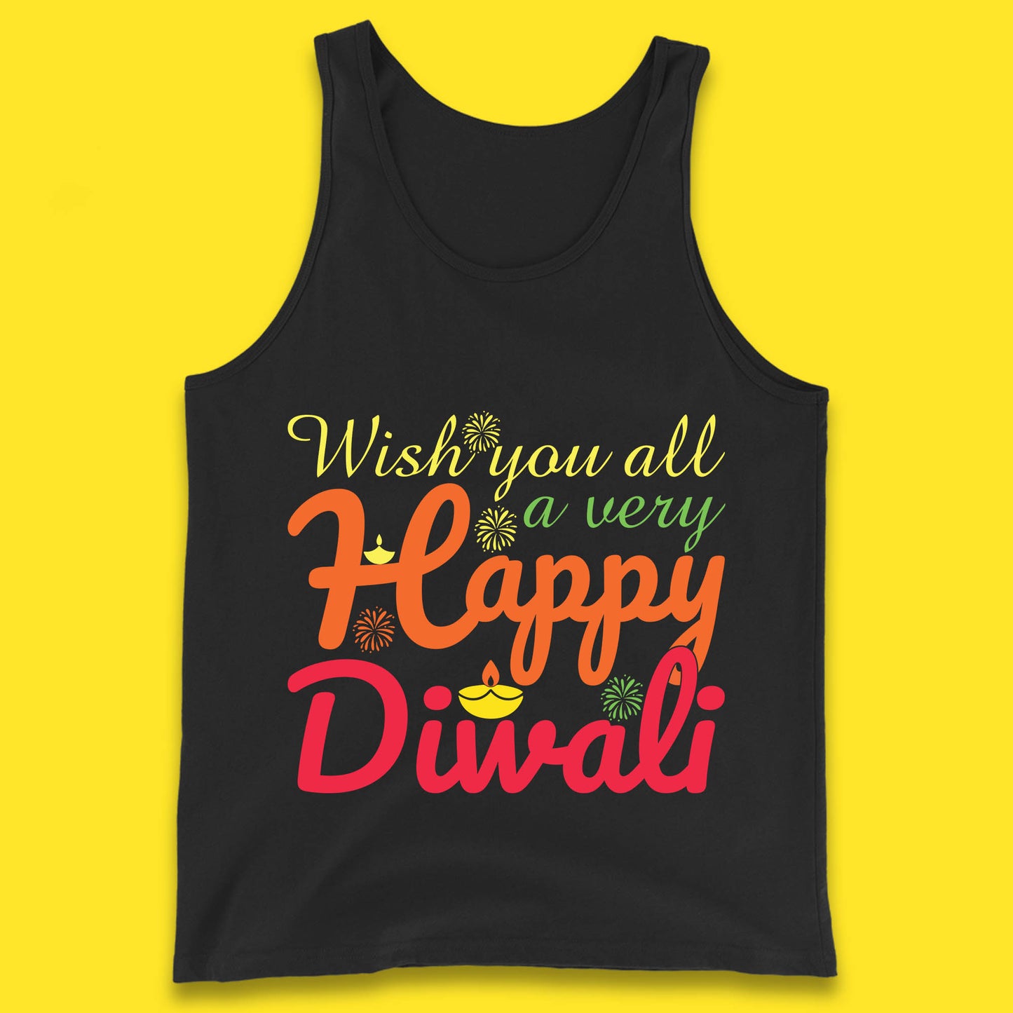 Wish You All A Very Happy Diwali Festival Of Lights Indian Diwali Holiday Celebration Tank Top