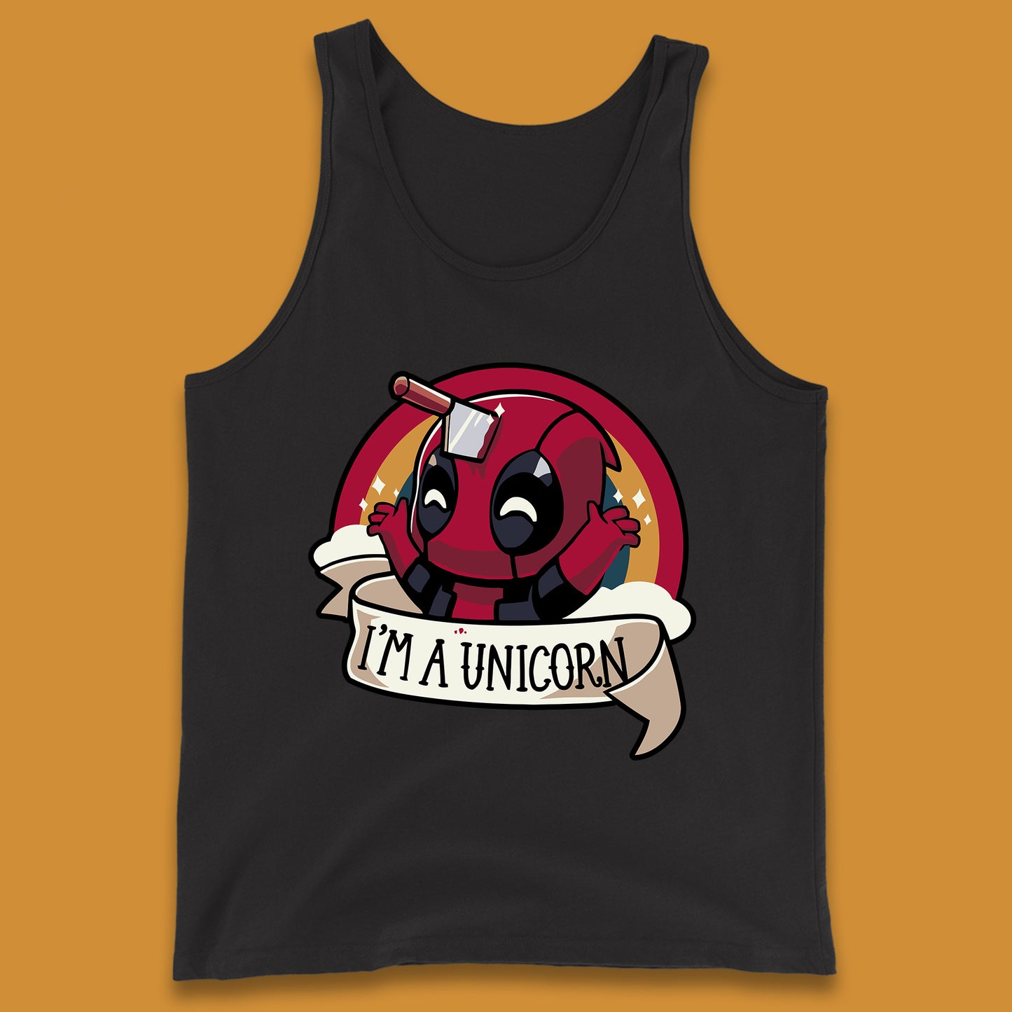 I'm A Unicorn Funny Deadpool Rainbow Colors Marvel Avengers Superhero Fictional Character Tank Top