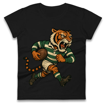 Retro Leicester Tigers Rugby Union Ladies T Shirt