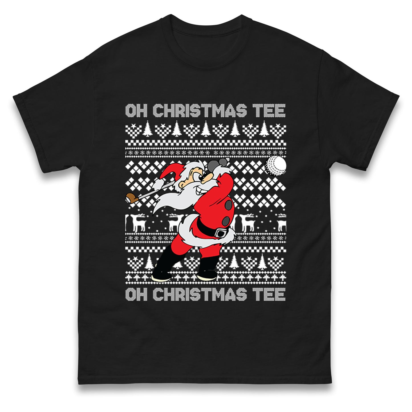 Santa Golfing Christmas T Shirt