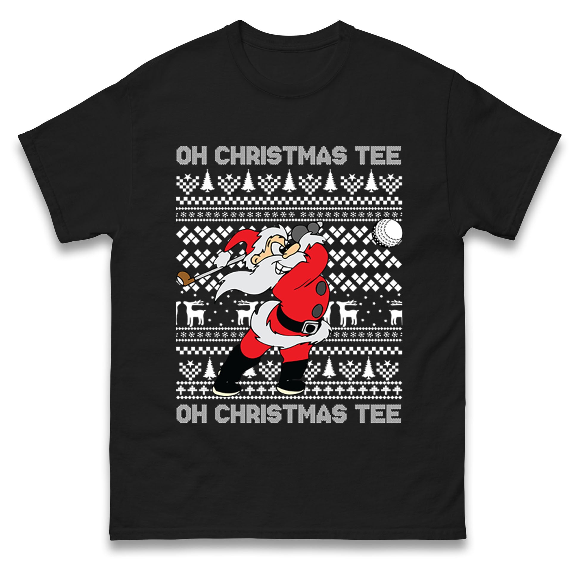 Santa Golfing Christmas T Shirt