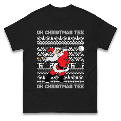 Santa Golfing Christmas T Shirt