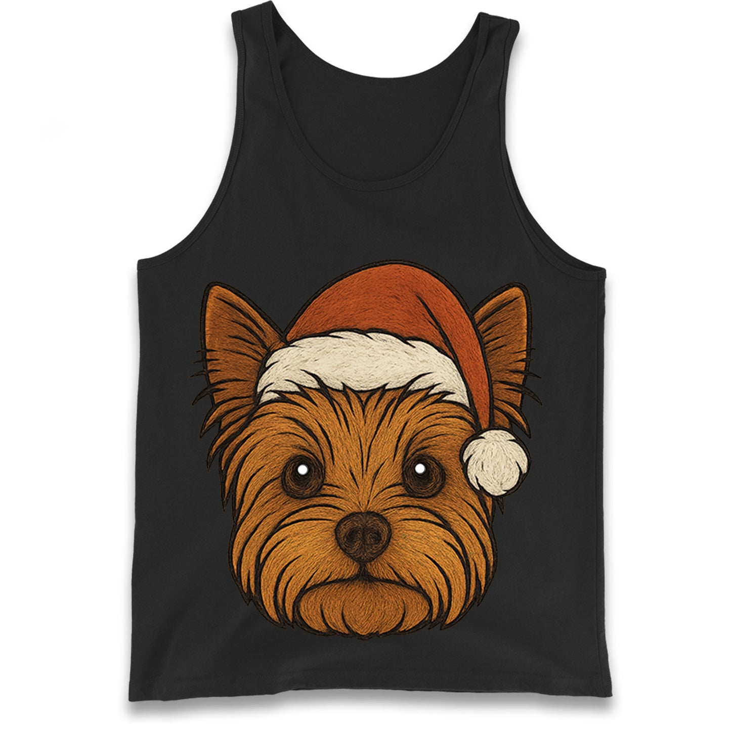 Yorkshire Terrier Face Christmas Tank Top