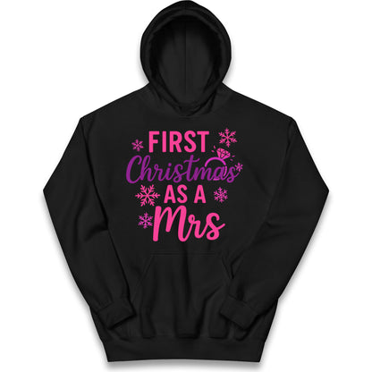 First Christmas As A Mrs Kids Hoodie