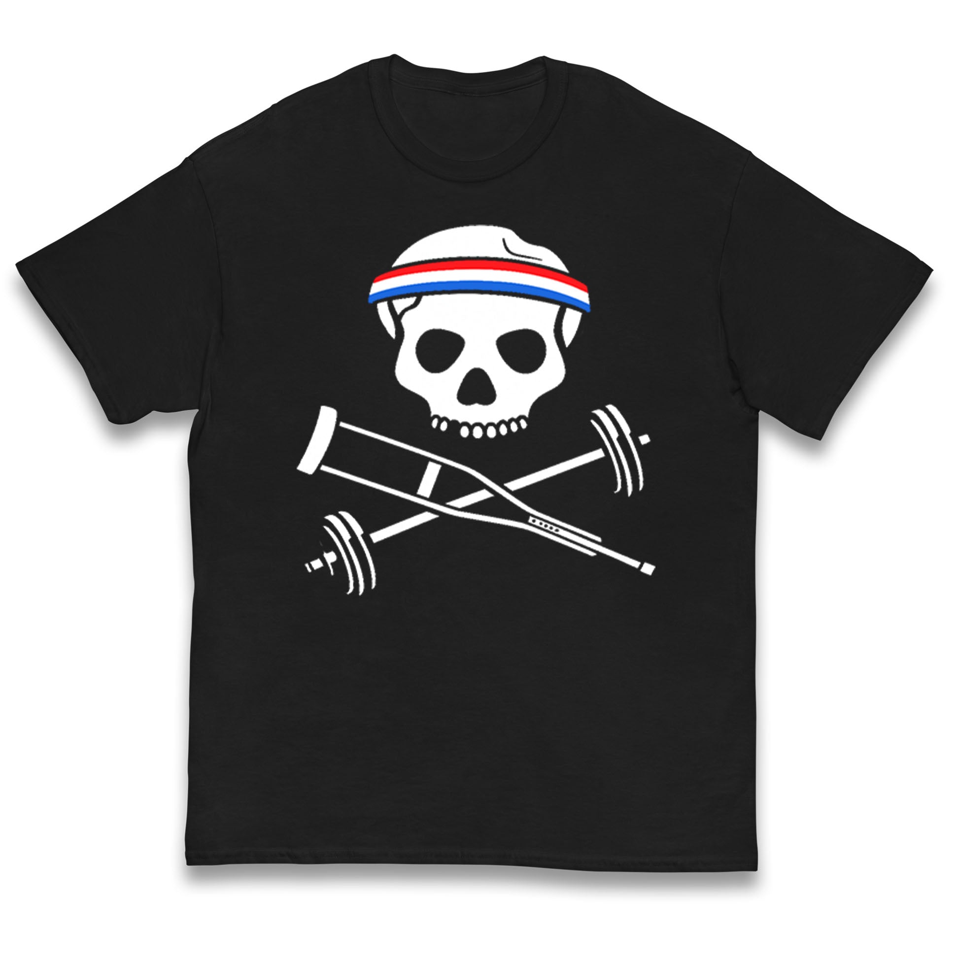 Johnny Knoxville Crutch Barbell and Bones Kids T Shirt 