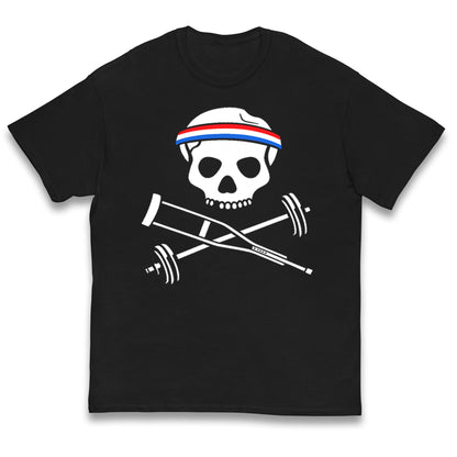 Johnny Knoxville Crutch Barbell and Bones Kids T Shirt 