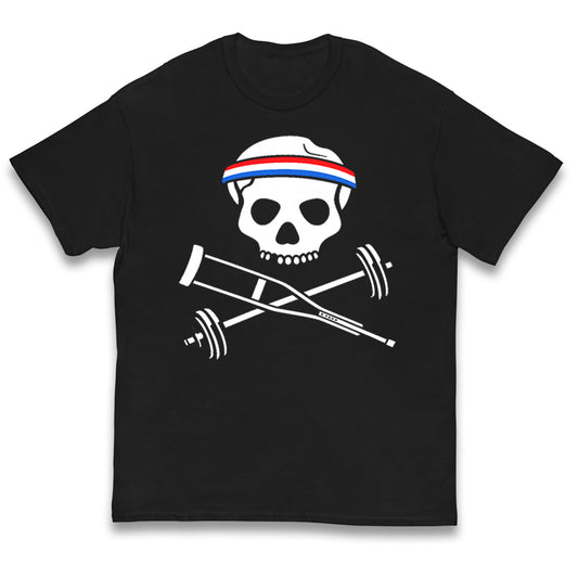 Johnny Knoxville Crutch Barbell and Bones Kids T Shirt 
