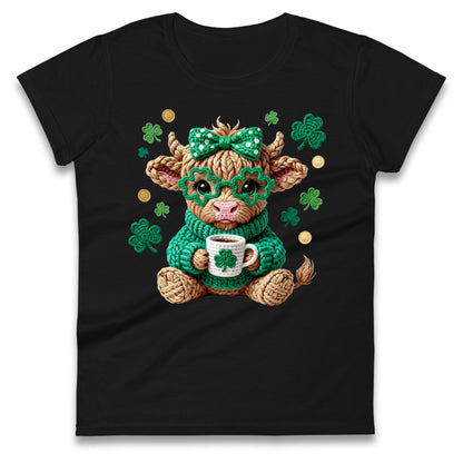 Cute Cow St Patrick Ladies T Shirt