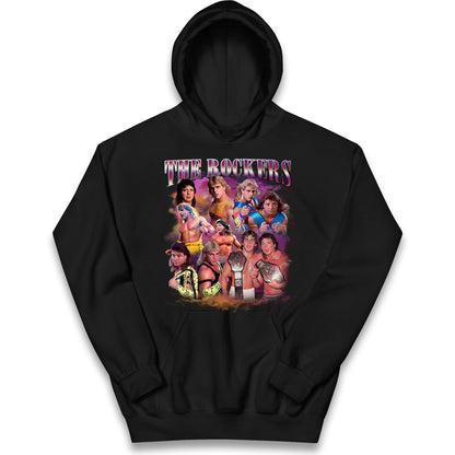 Retro The Rockers Bootleg Wrestling Kids Hoodie