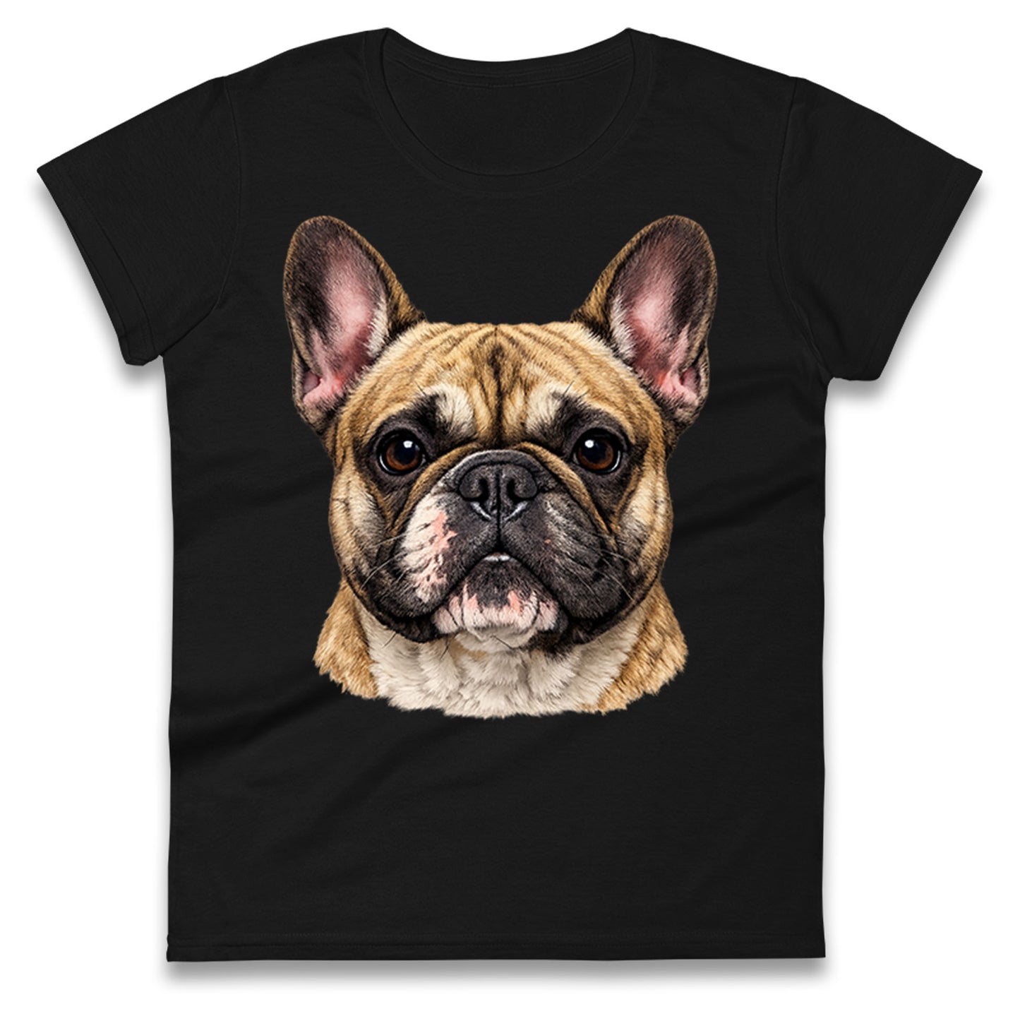 French Bulldog Face Ladies T Shirt