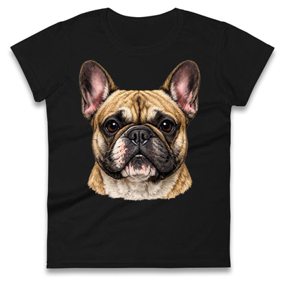 French Bulldog Face Ladies T Shirt