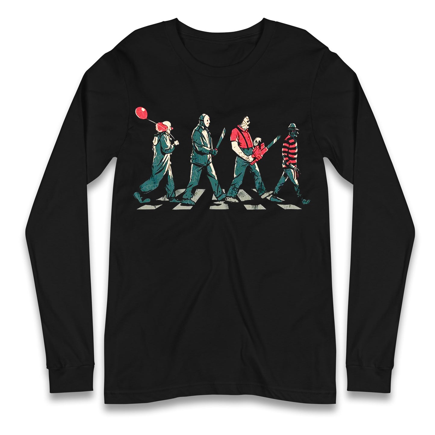 Horror Characters Friends Spoof Halloween Long Sleeve T Shirt