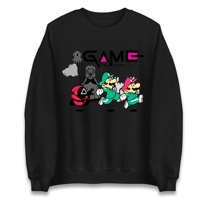 squid game super mario sweatshirt