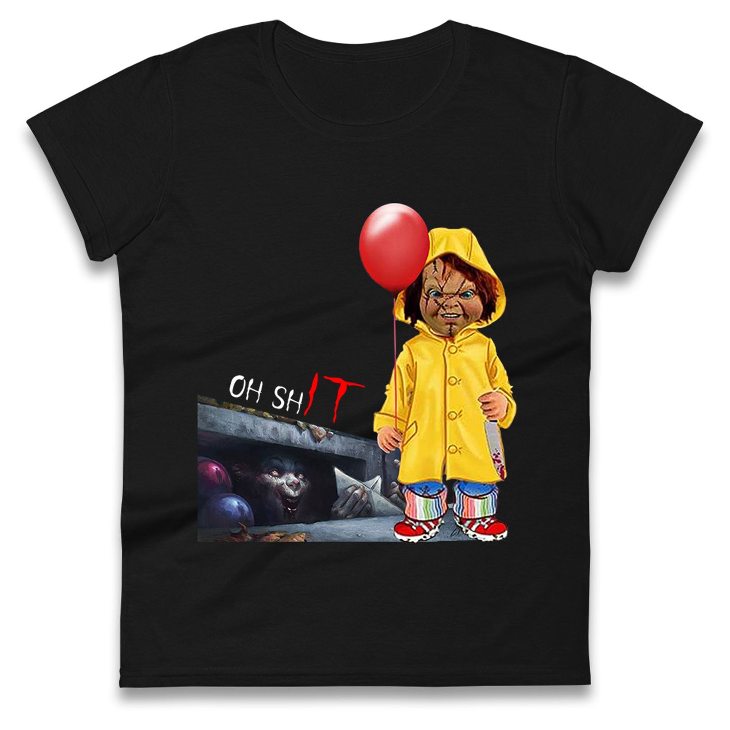 Chucky Doll Horror Halloween Womens t shirts