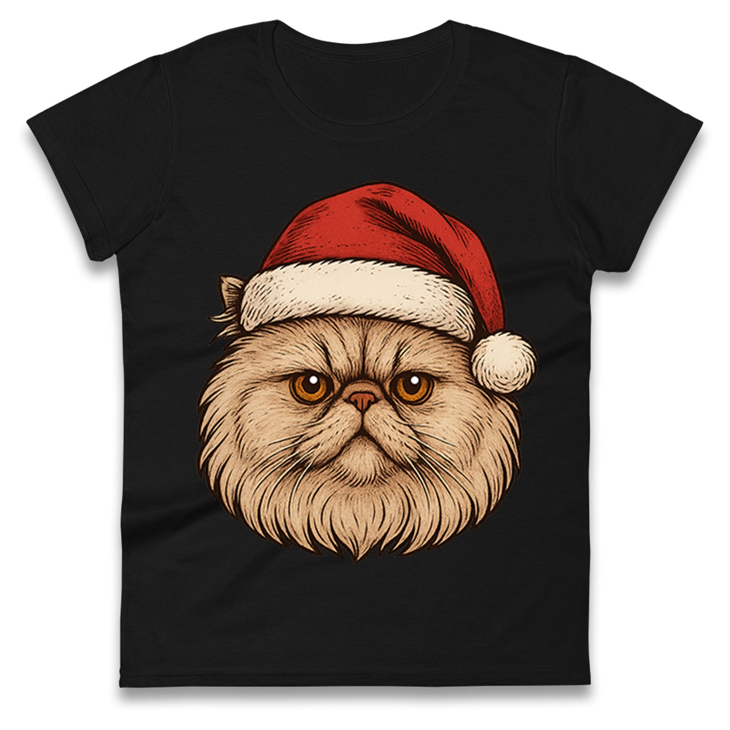 Persian Cat Christmas Ladies T Shirt