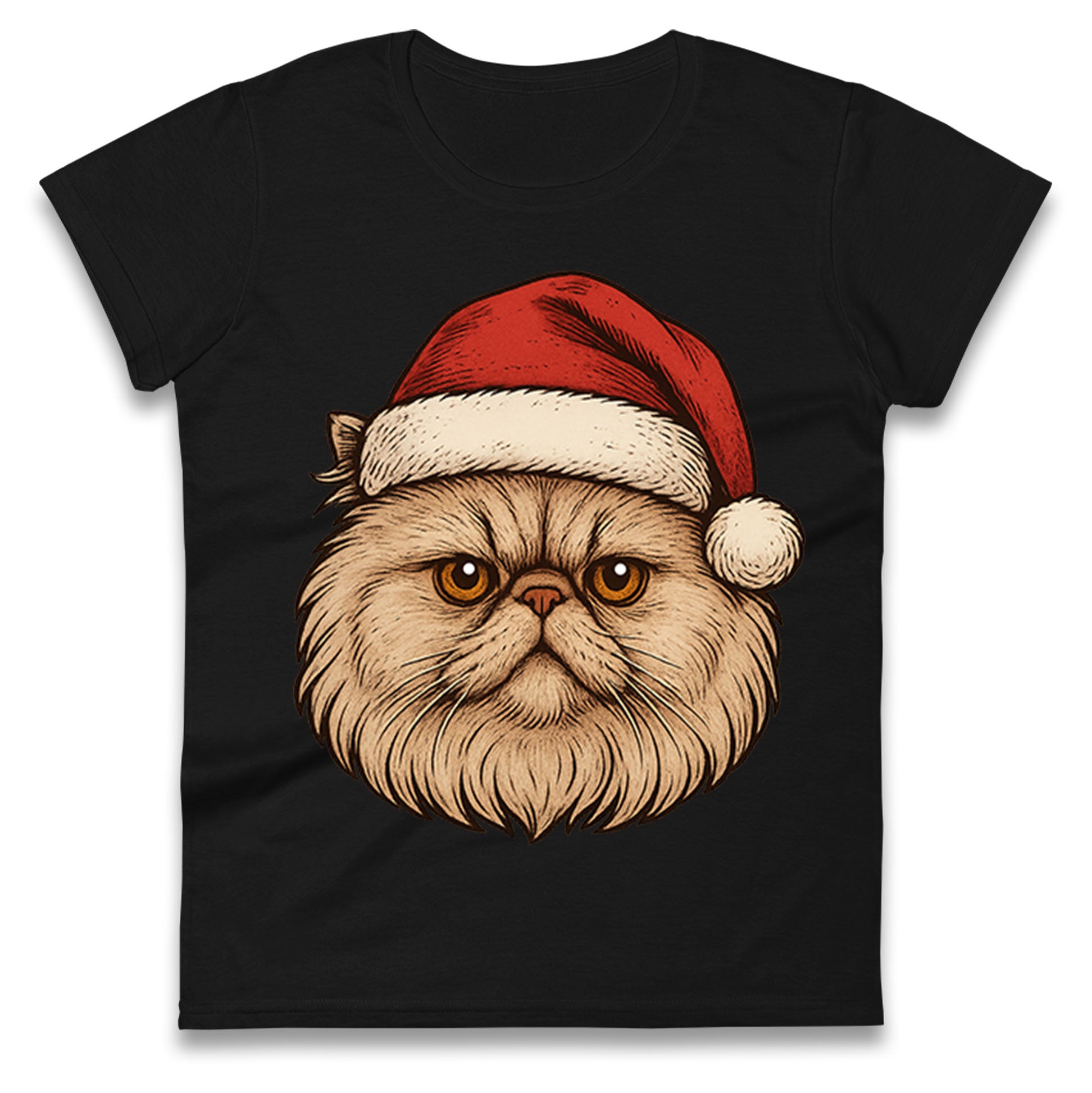 Persian Cat Christmas Ladies T Shirt