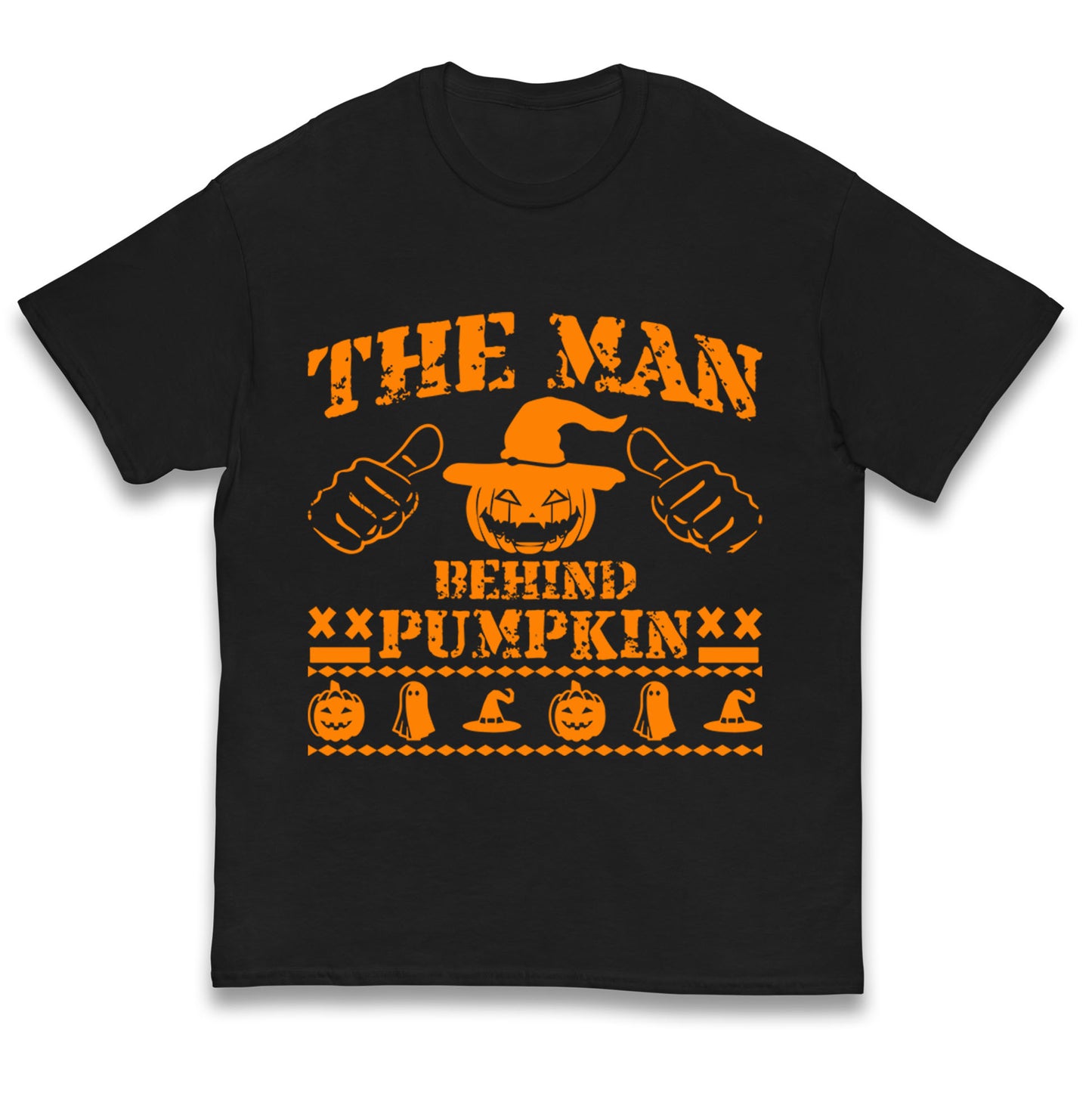 The Man Behind Pumpkin Halloween Kids T Shirt