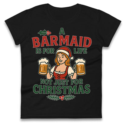 Barmaid Xmas Ladies T Shirt