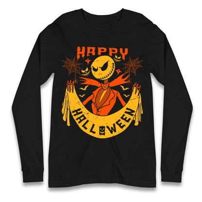 Jack Skellington Happy Halloween Long Sleeve T Shirt