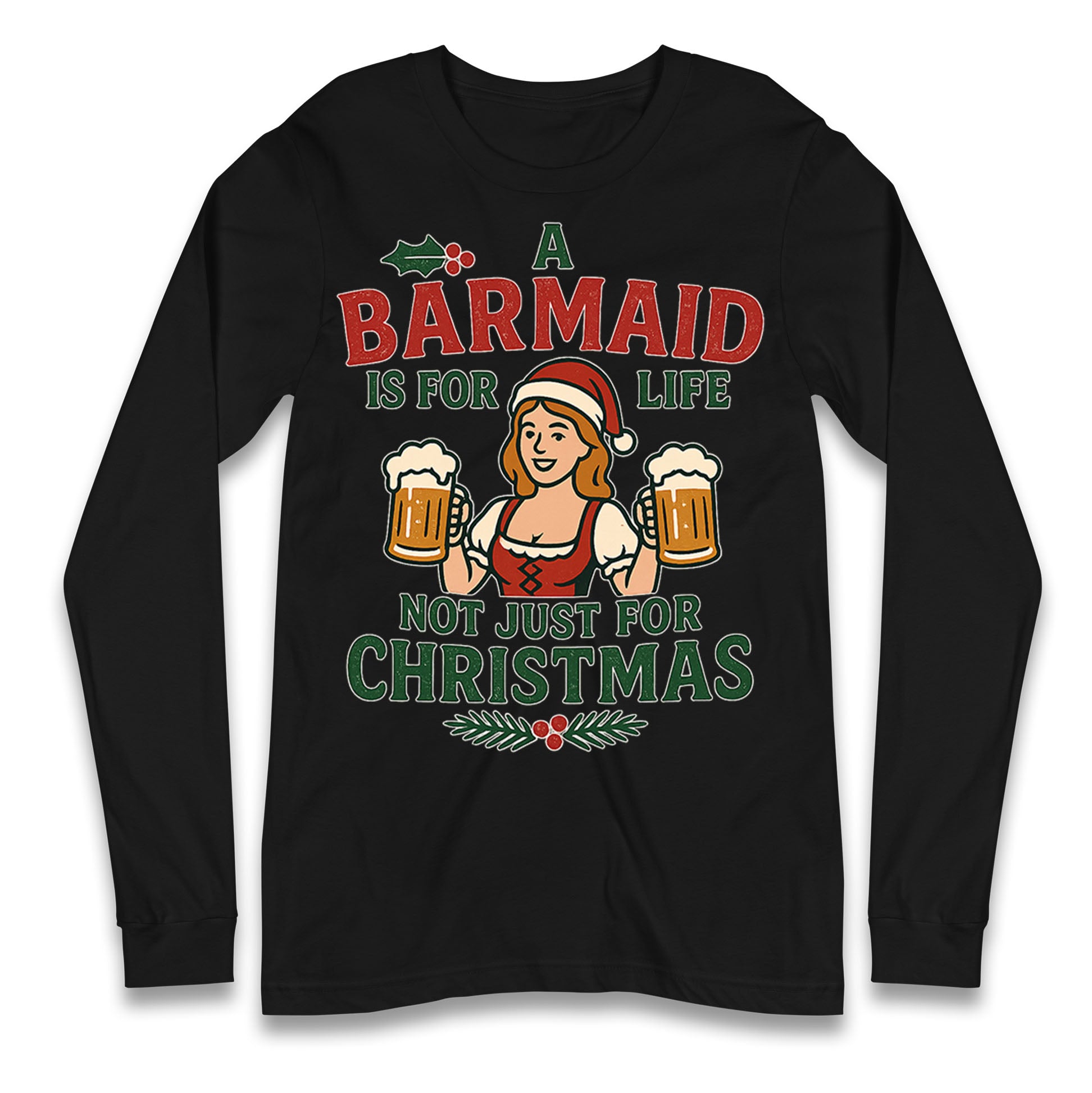 Barmaid Xmas Longsleeve T Shirt