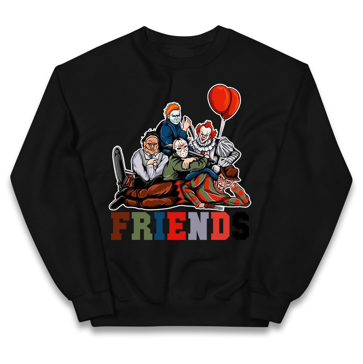 Horror Vintage Characters Friends Halloween Jumper
