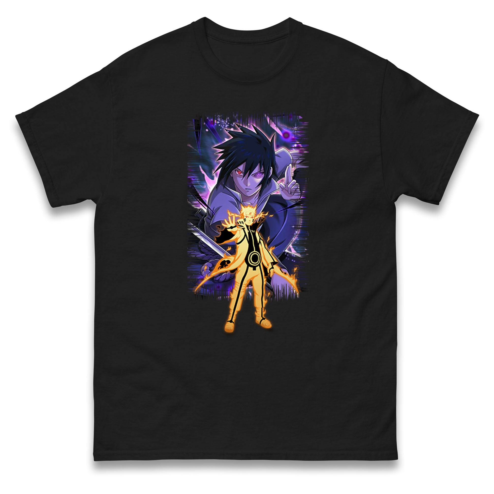 sasuke uchiha and naruto uzumaki t shirt