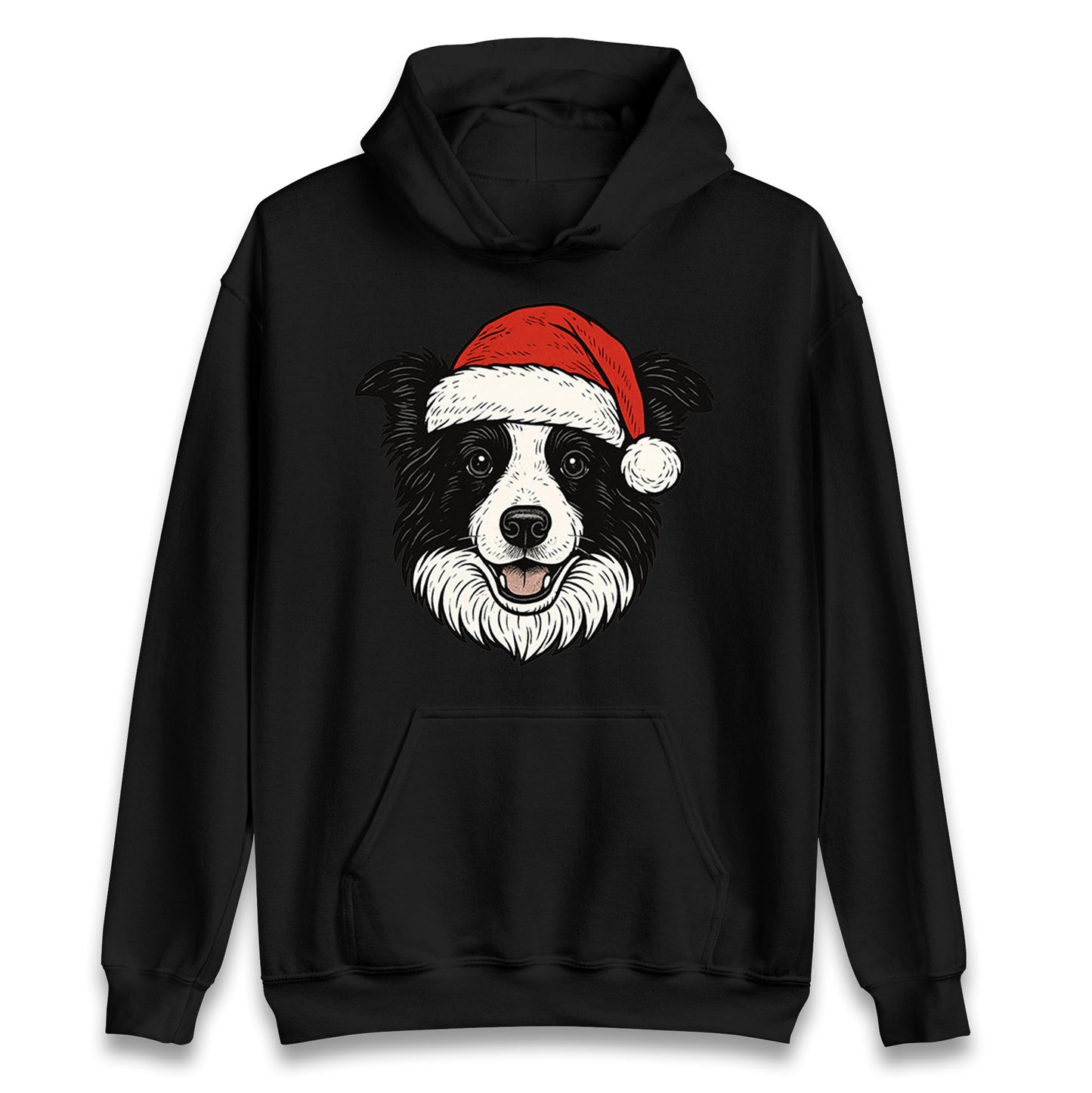 Border Collie Face Christmas Hoodie