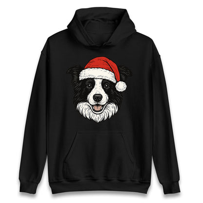 Border Collie Face Christmas Hoodie