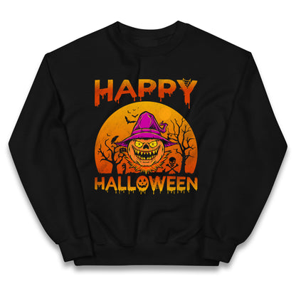 Happy Halloween Pumpkin Witch  Jumper
