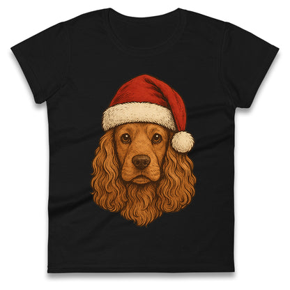 Cocker Spaniel Face Christmas Ladies Shirt