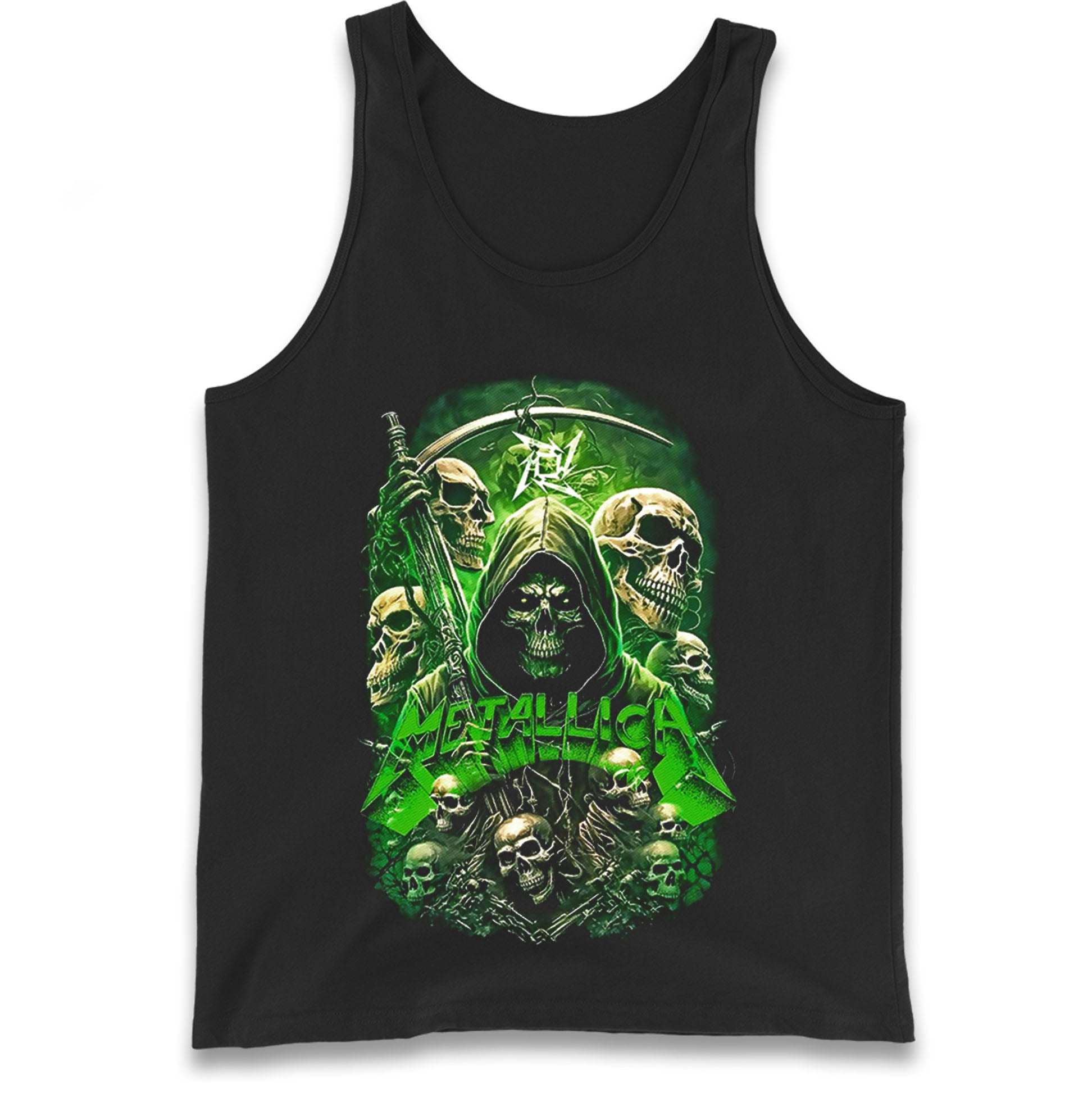 Metallica Green Skulls Tank Top