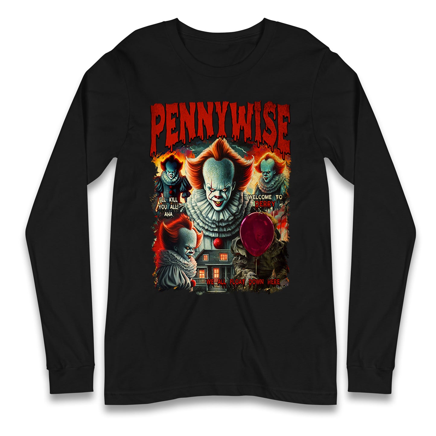 The Clown Pennywise Halloween Bootleg Long Sleeve T Shirt