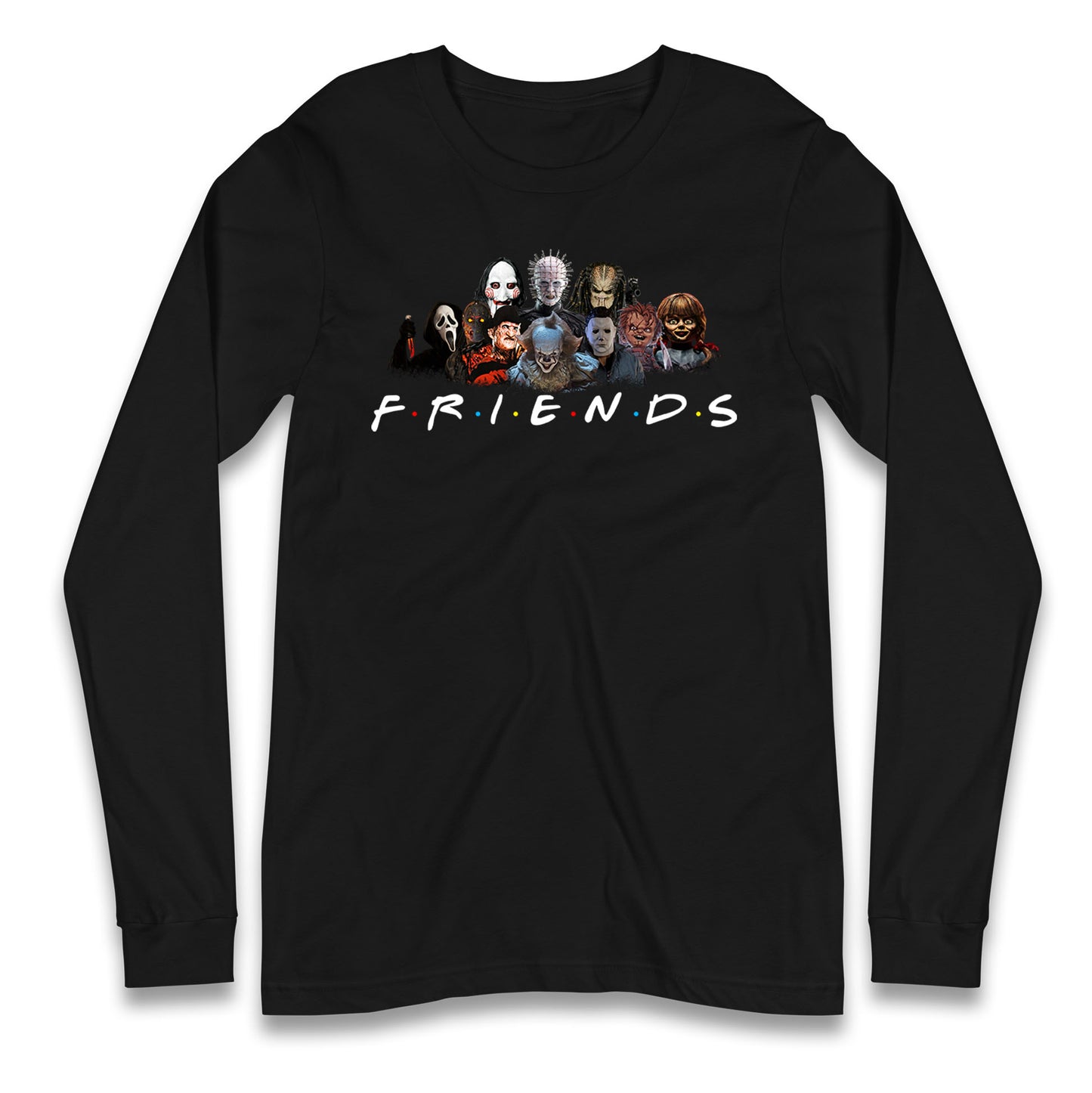 Horror Characters Friends Halloween Long Sleeve T Shirt