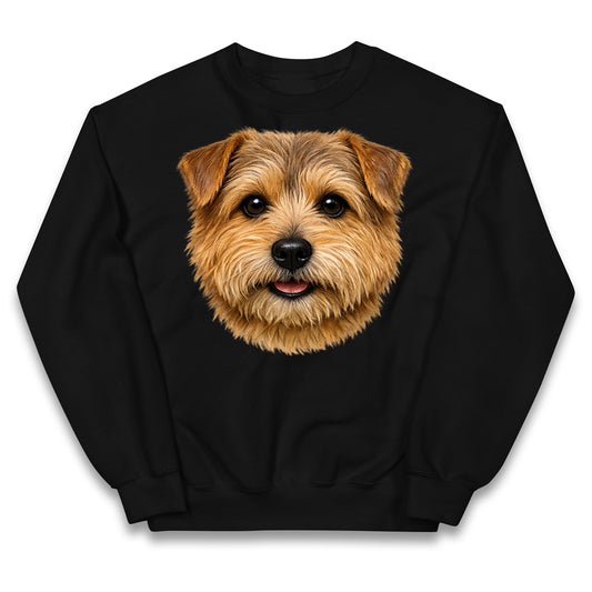 Norfolk Terrier Dog Face Kids Jumper 
