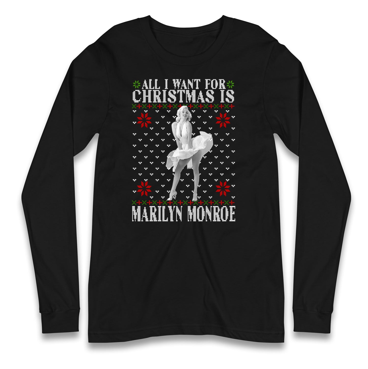 marilyn monroe christmas long sleeve t shirt
