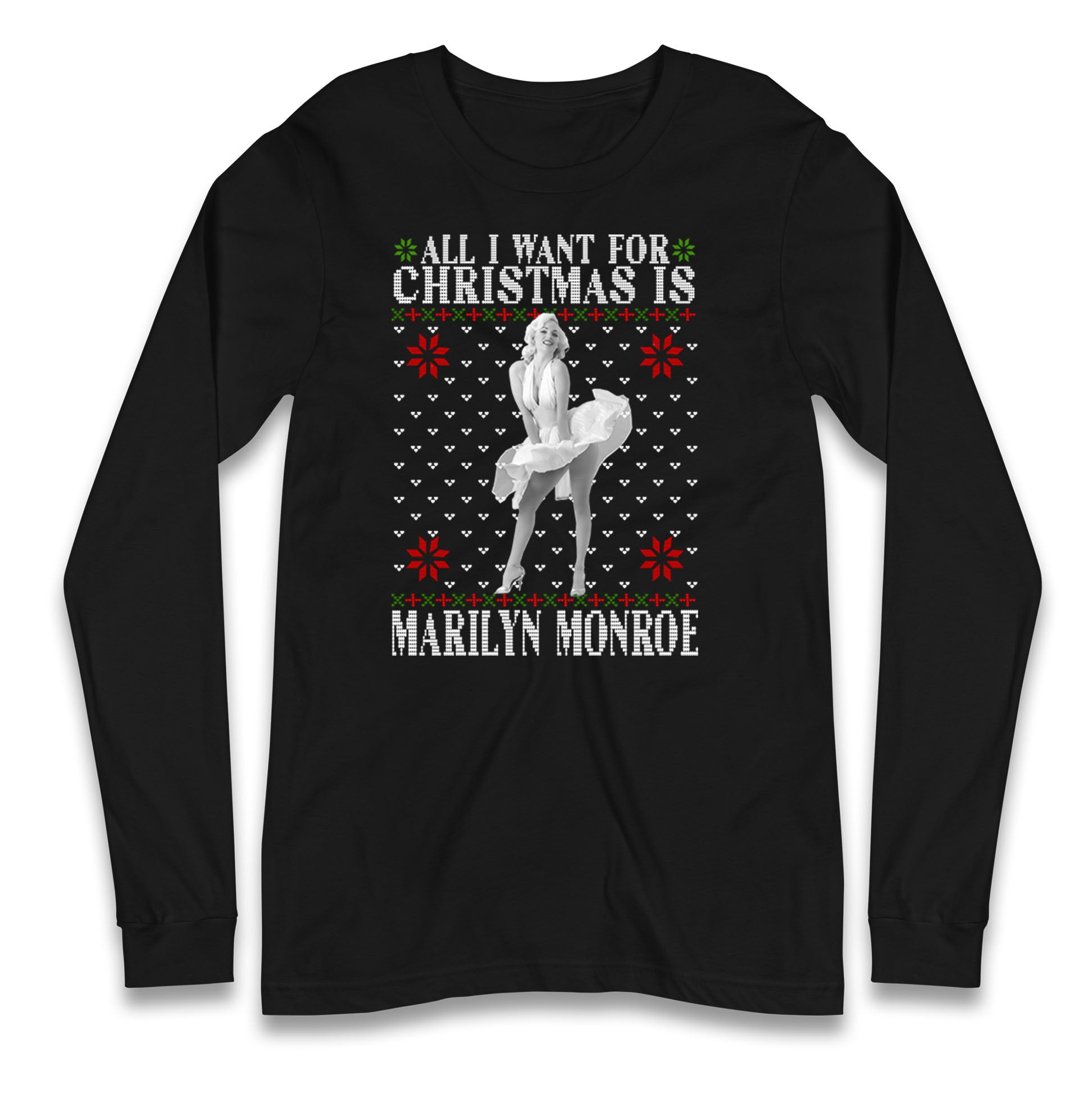 marilyn monroe christmas long sleeve t shirt