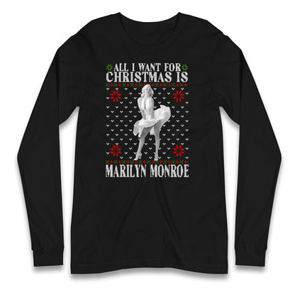 marilyn monroe christmas long sleeve t shirt