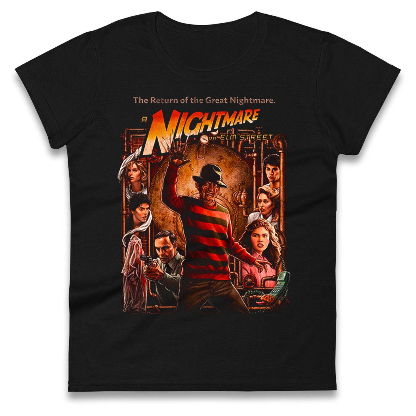 1 2 Freddy's Coming For You Ladies T Shirt