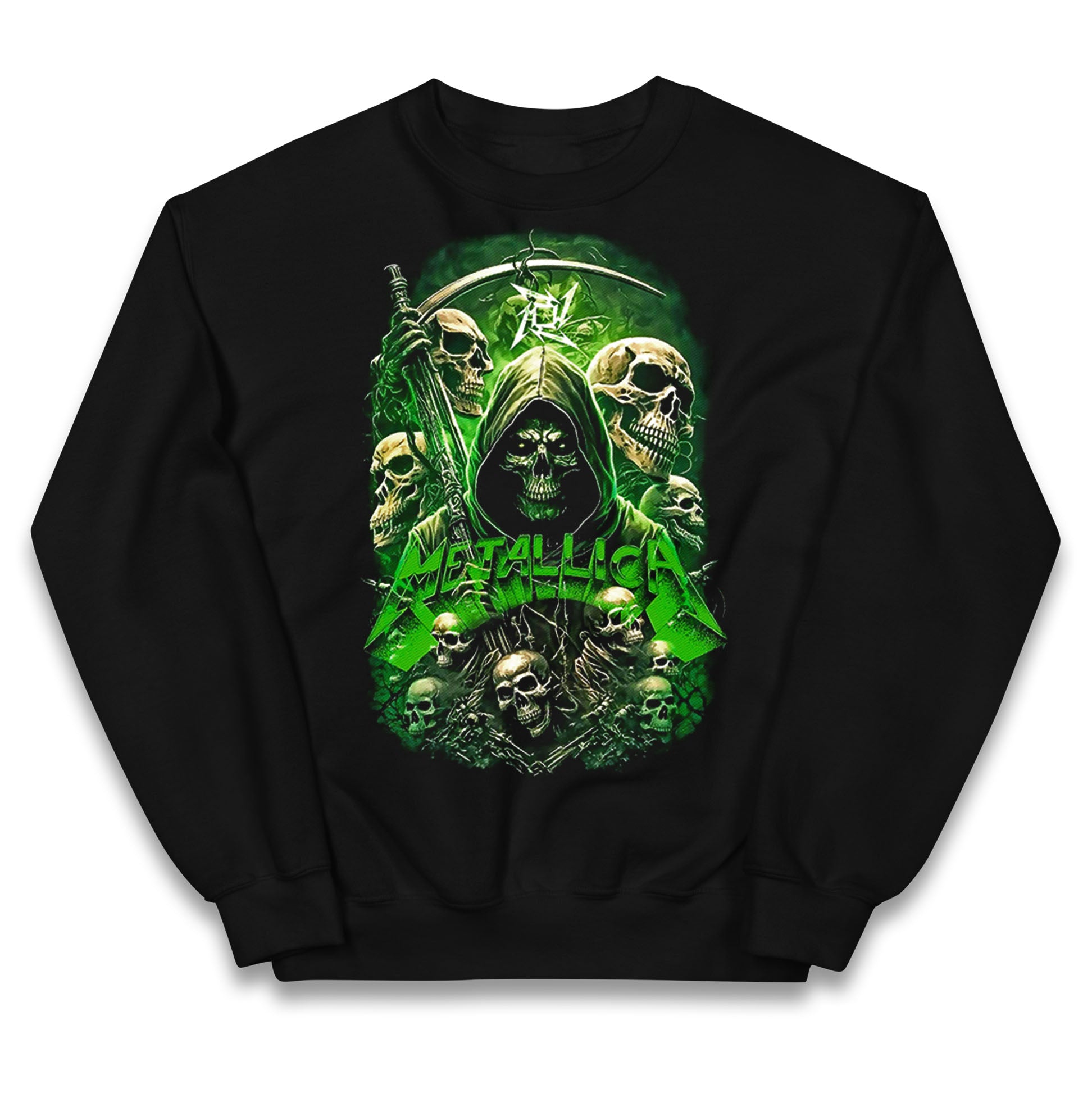 Metallica Green Skulls Kids Jumper