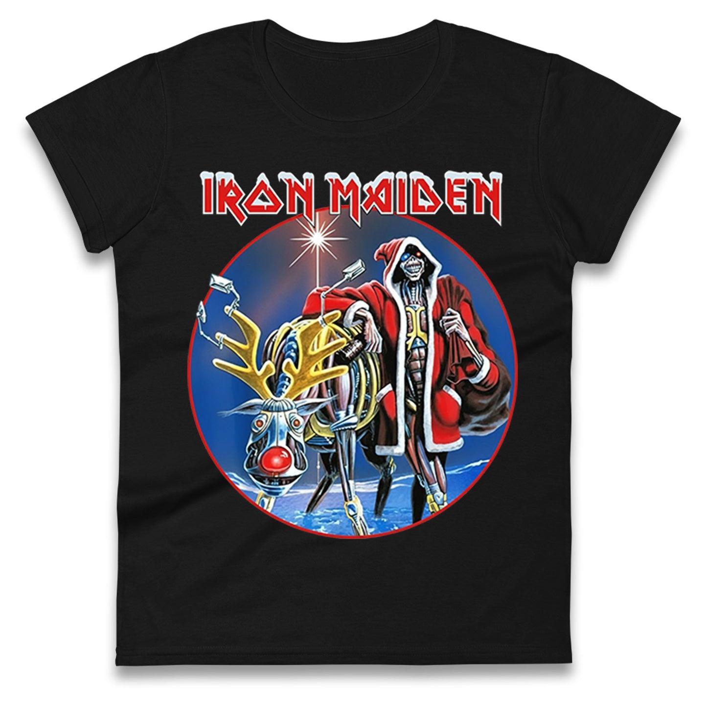 Iron Maiden Christmas Ladies T Shirt