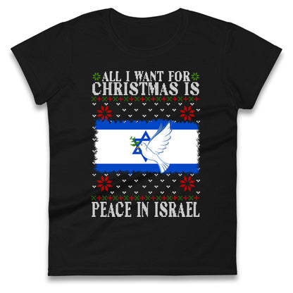 peace in israel womens t-shirt