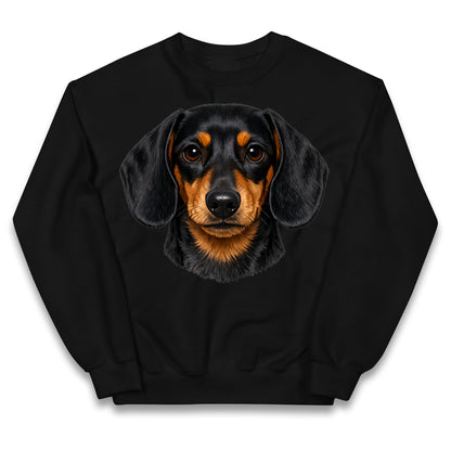 Dachshund Dog Face Kids Jumper