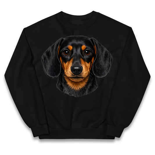 Dachshund Dog Face Kids Jumper