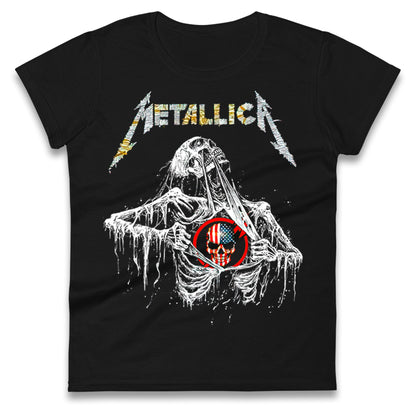 Metallica USA Skull Ladies T Shirt 